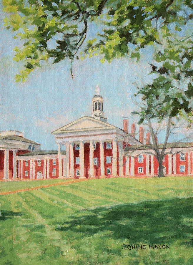 Lines Painting - Washington and Lee Colonnade - A Morning in May by Bonnie Mason
