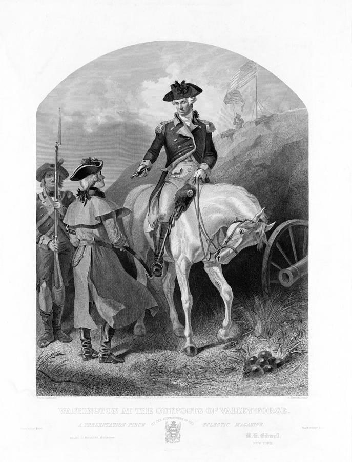 Washington At The Outposts of Valley Forge Drawing by War Is Hell Store