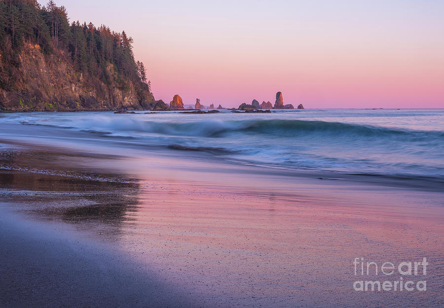 Washington Coast Sunset Waves Photograph