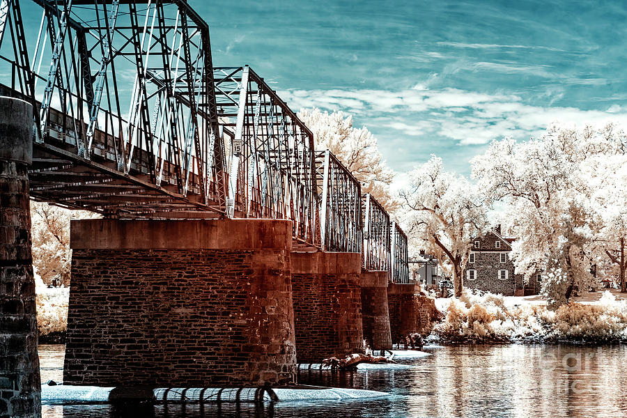 Washington Crossing Bridge Infrared in New Jersey Photograph by John Rizzuto