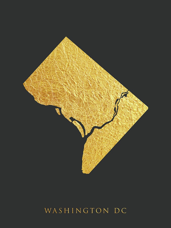 Washington DC Gold Map #56 Digital Art by Michael Tompsett