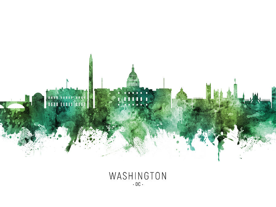 Washington DC Skyline #12 Digital Art by Michael Tompsett