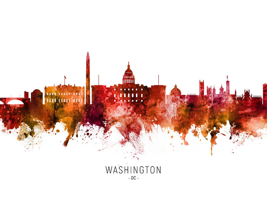 Washington DC Skyline #38 Digital Art by Michael Tompsett