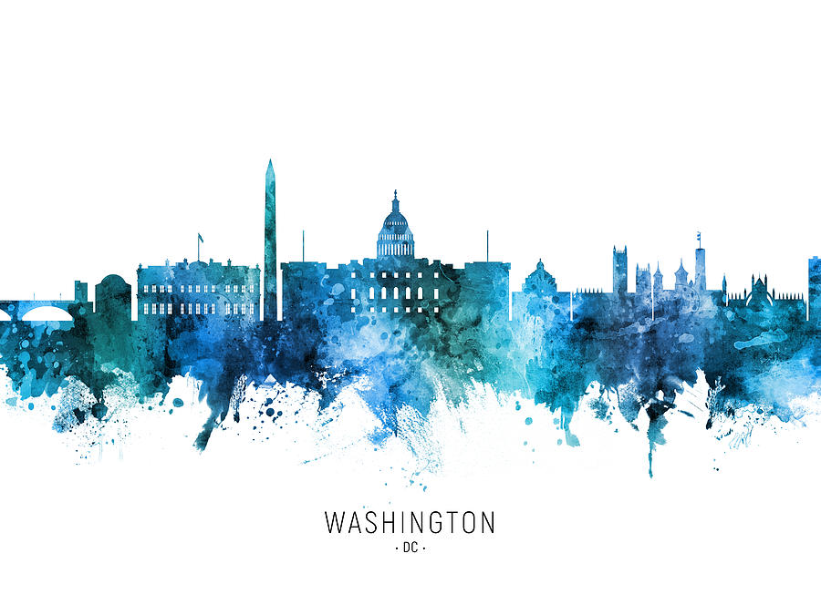 Washington Skyline Digital Art - Washington DC Skyline #80 by Michael Tompsett