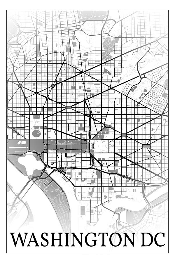 Washington DC city map #002 Digital Art by Dandi Studio - Fine Art America