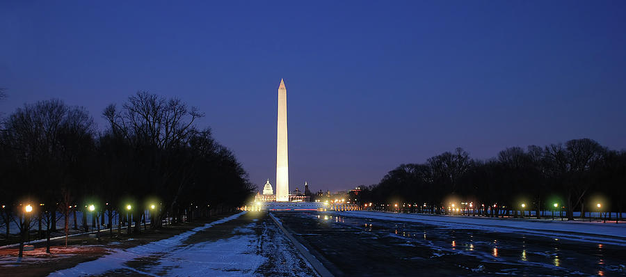 Washington Monument at Night Photograph by Carolyn Hutchins