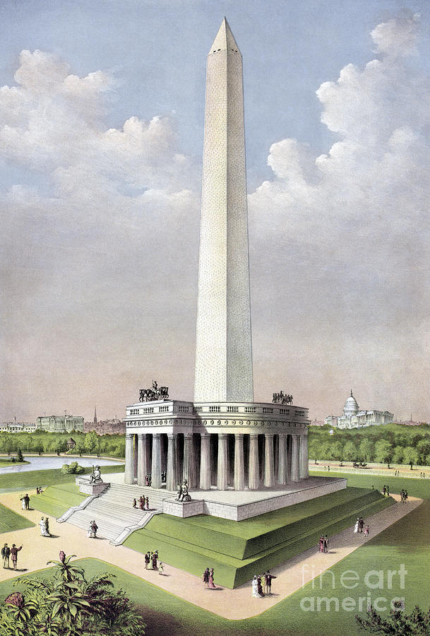 Washington Monument Drawing by Currier and Ives Fine Art America