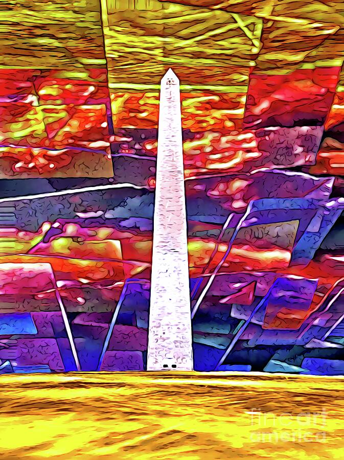 Abstract Mixed Media - Washington Monument  by Daniel Janda