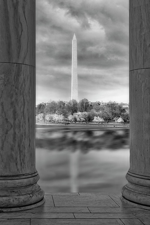 Washington Monument Framed BW Photograph by Susan Candelario