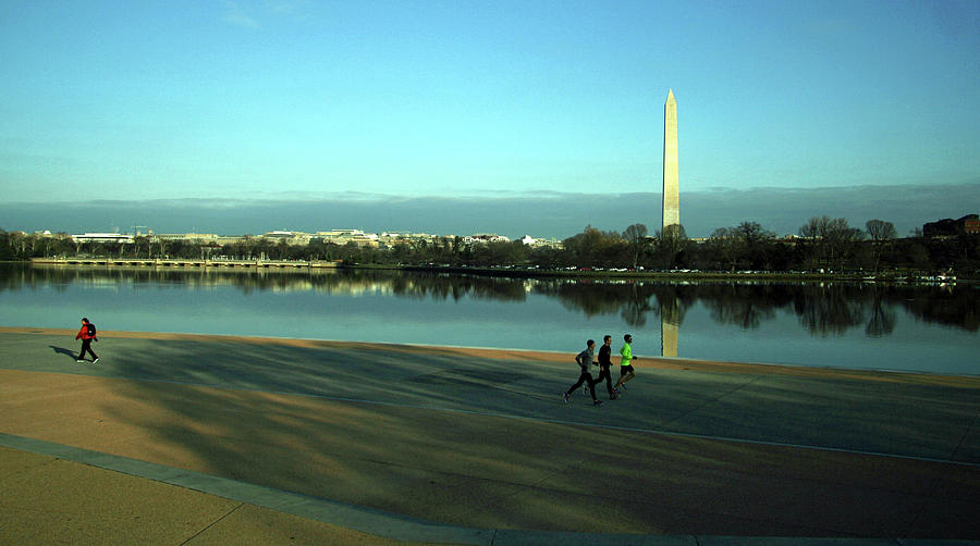 Washington Monuments And Shadows Photograph