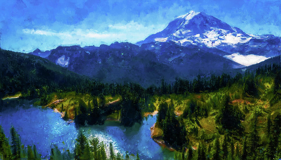 Washington, Mt Rainier National Park - 08 Painting by AM FineArtPrints