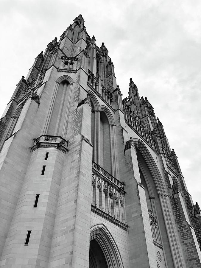 Washington National Cathedral Black and White Photo in 