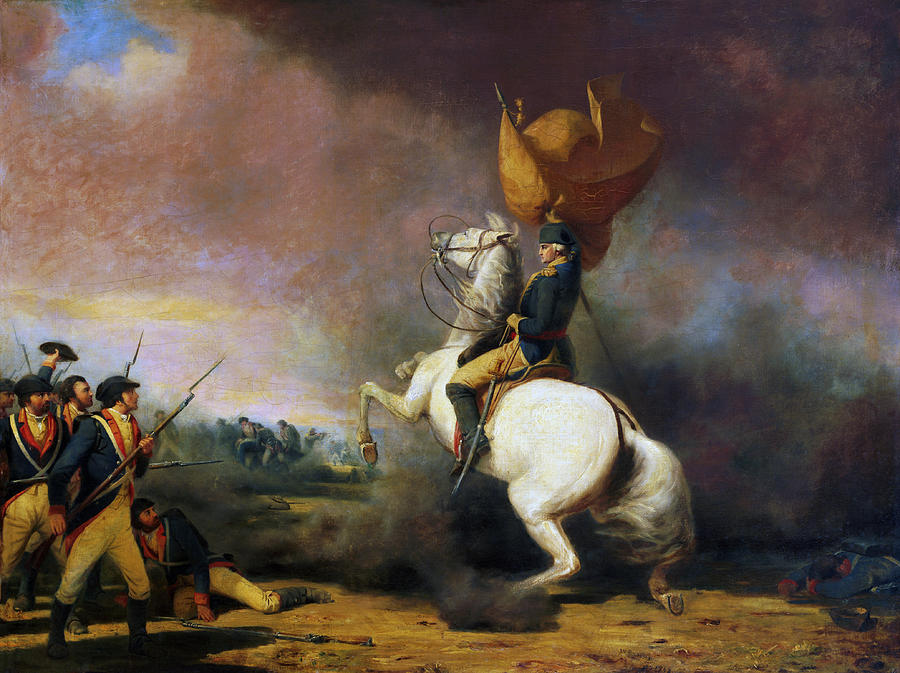 Washington Rallying The Americans At The Battle Of Princeton - William Ranney Painting by War Is Hell Store