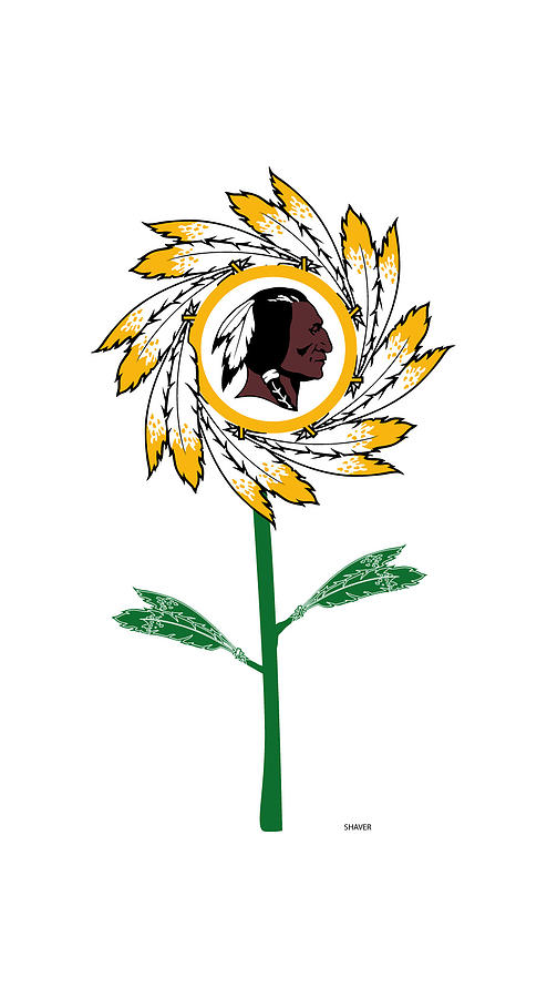 Washington Redskins Commanders - NFL Football Team Logo Flower Art Digital Art by Steven Shaver