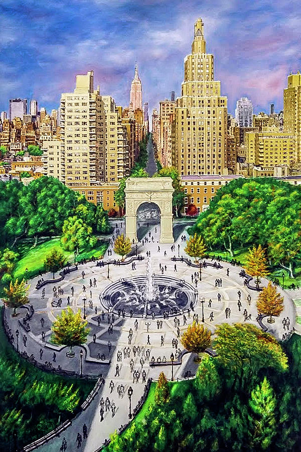 Washington Square Park Painting by Chandle Lee