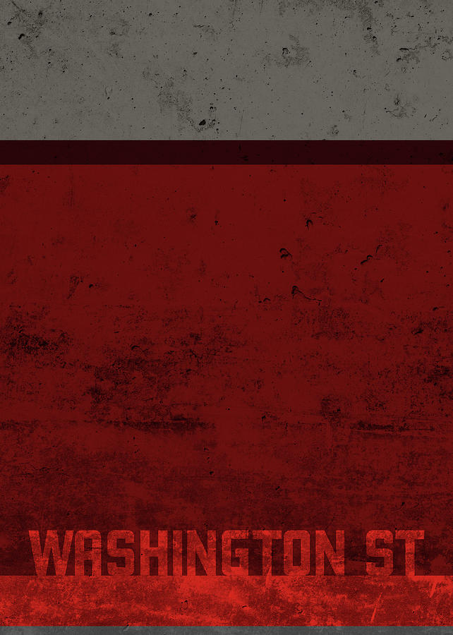 Sports Mixed Media - Washington State Team Colors College University Distressed Retro Sports Poster Series by Design Turnpike