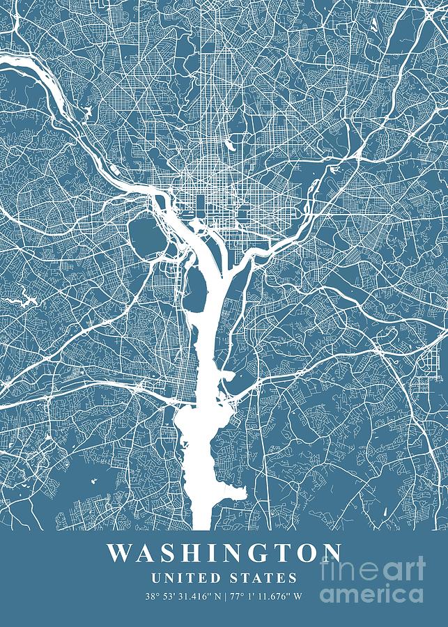 Washington - United States Slate Plane Map Photograph by Tien Stencil ...