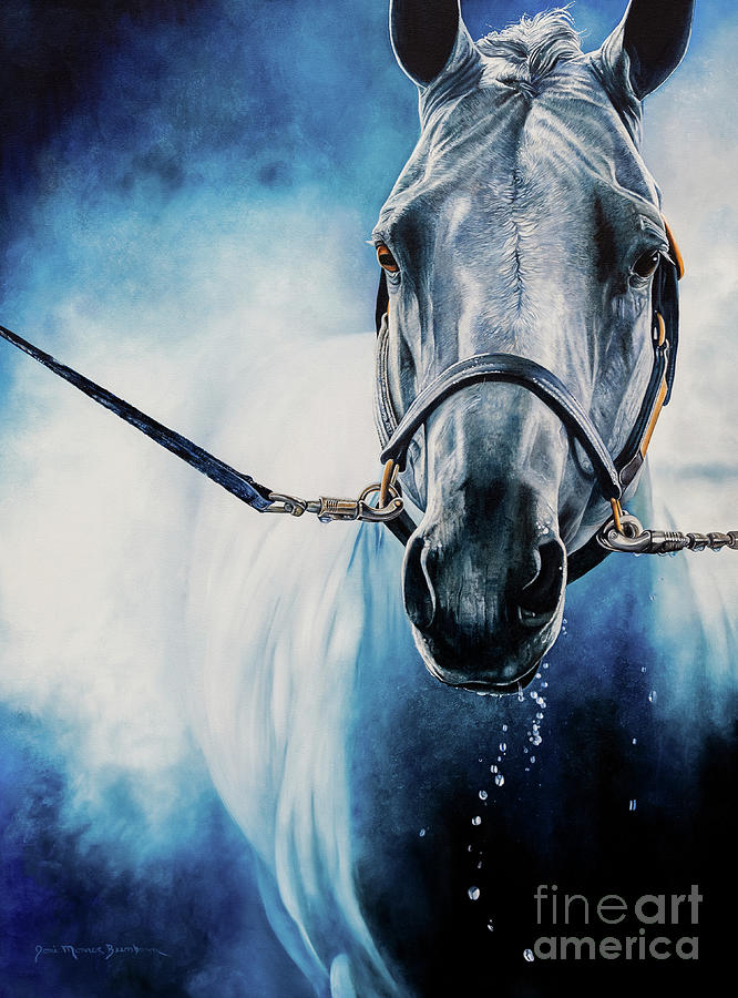 Blue Horse Painting - Washrack 2 by Joni Beinborn