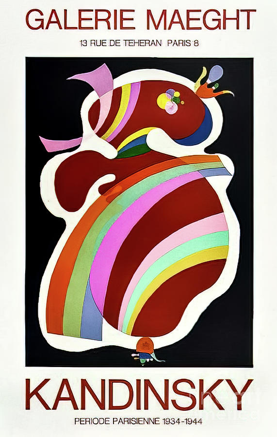 Wasily Kandinsky Art Exhibition Poster Paris 1969 Drawing by M G Whittingham