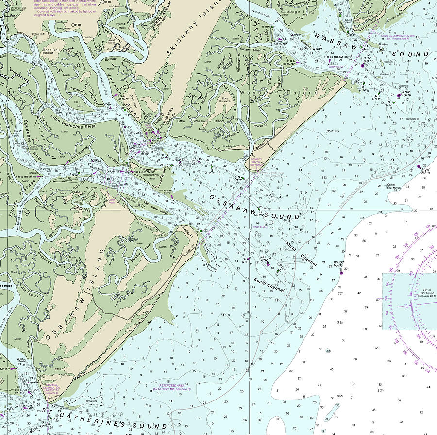 Wassaw Sound To St Catherines Sound and Vicinity Nautical Chart Digital ...