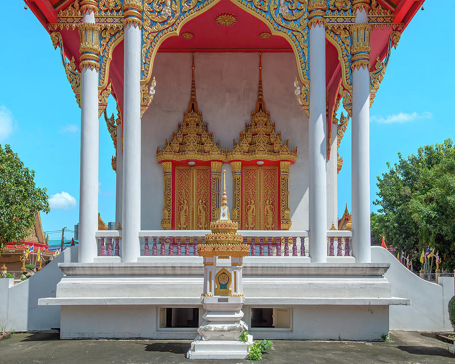 Wat Bang Nang Kreng Phra Ubosot Entrance and Boundary Stone DTHS Photograph by Gerry Gantt