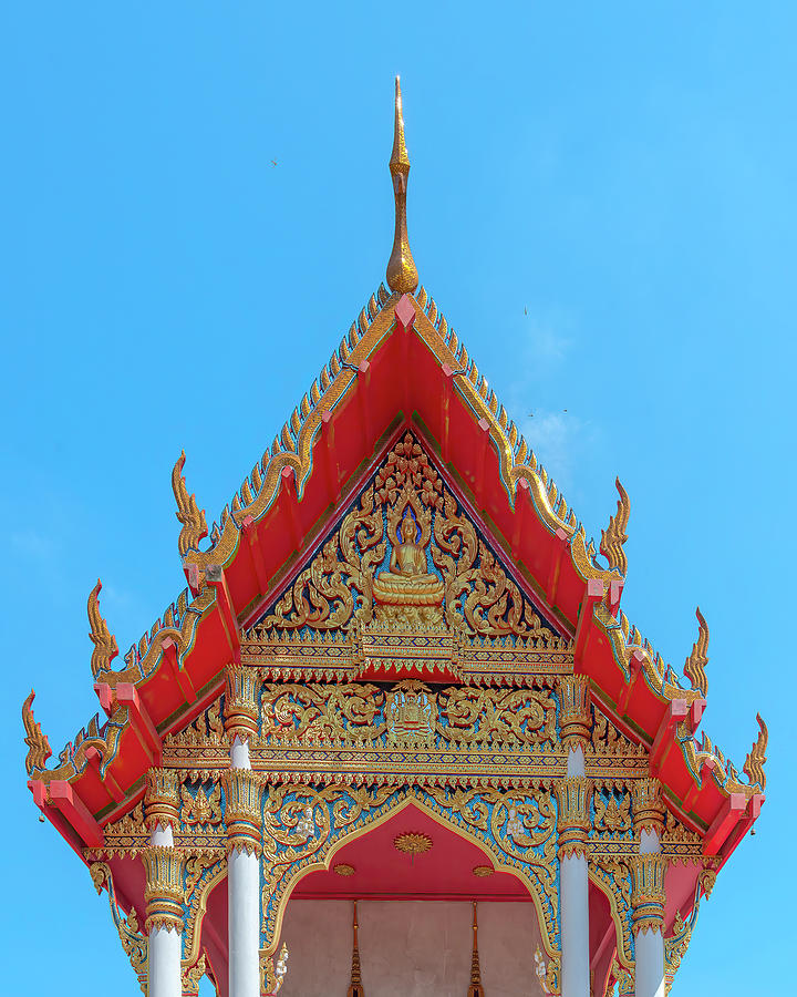 Wat Bang Nang Kreng Phra Ubosot Gable DTHSP0256 Photograph by Gerry Gantt