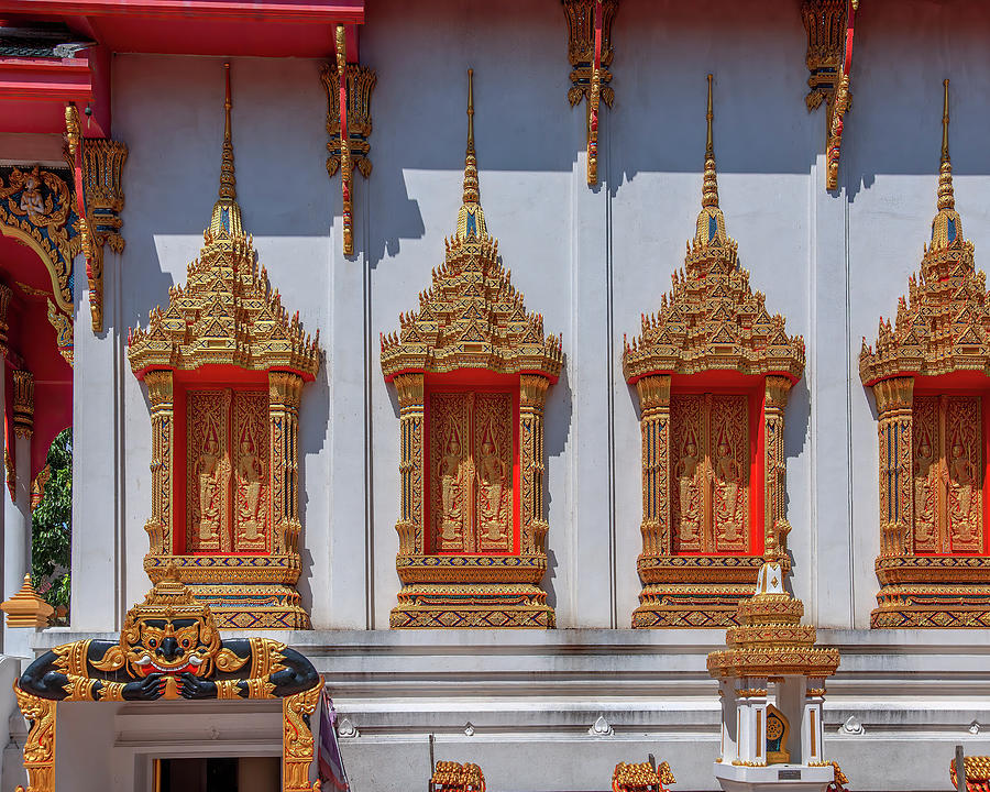 Wat Bang Nang Kreng Phra Ubosot Windows DTHSP0261 Photograph by Gerry Gantt