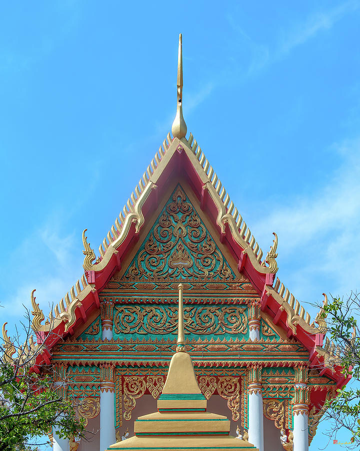 Wat Chaeng Nok Phra Ubosot Gable DTHNR0313 Photograph by Gerry Gantt