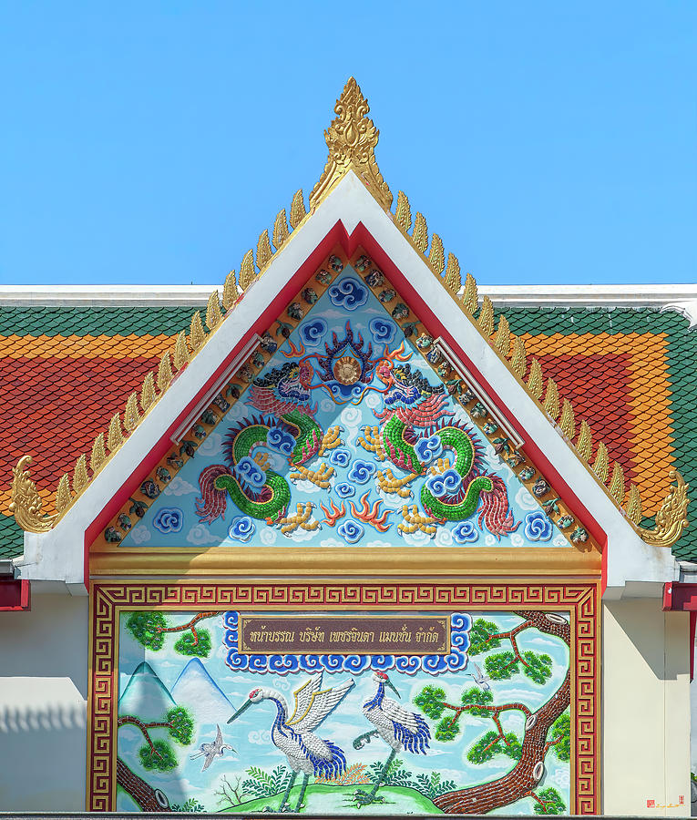 Wat Chamni Hatthakan Gable and Diorama DTHB0780 Photograph by Gerry Gantt