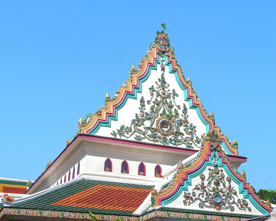 Wat Chamni Hatthakan Phra Ubosot Gables DTHB0478 Photograph by Gerry Gantt