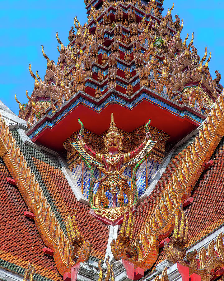 Wat Hua Lamphong Phra Ubosot Roof Garuda DTHB0003 Photograph by Gerry Gantt