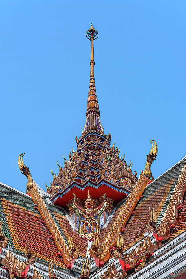 Wat Hua Lamphong Phra Ubosot Spire and Garuda DTHB0005 Photograph by Gerry Gantt
