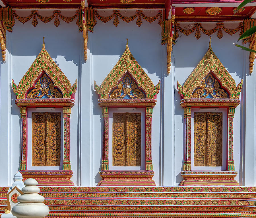 Wat Hua Sapan Phra Ubosot Windows DTHNR0411 Photograph by Gerry Gantt