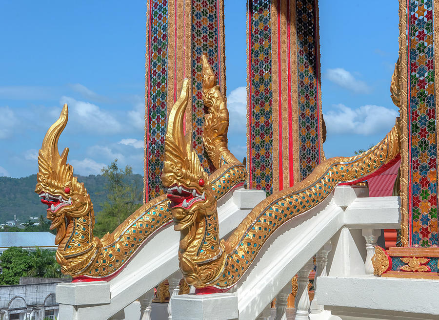 Wat Khosit Wihan Ubosot Stair Naga DTHP0578 Photograph by Gerry Gantt