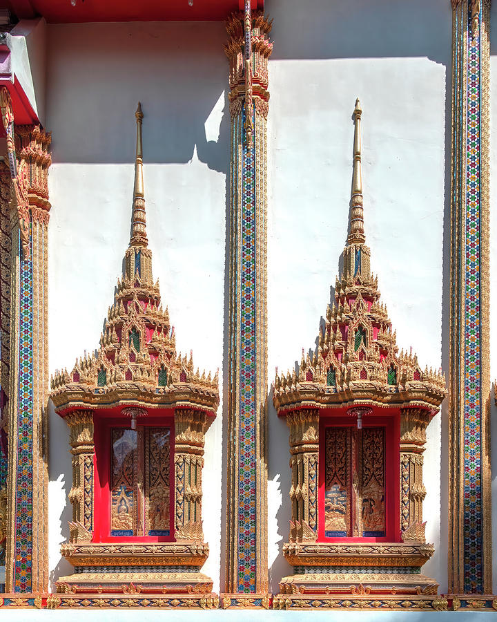 Wat Khosit Wihan Ubosot Windows DTHP0579 Photograph by Gerry Gantt