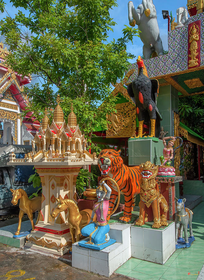 Wat Khunchan Spirit House and Wihan of the White Jade Monk Guardians DTHB2462 Photograph by Gerry Gantt