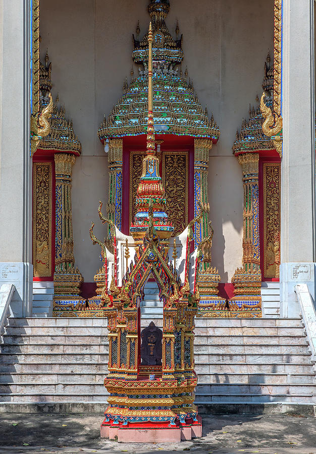 Wat Klang Worawihan Phra Ubosot Entrance and Boundary Stone DTHSP0226 Photograph by Gerry Gantt