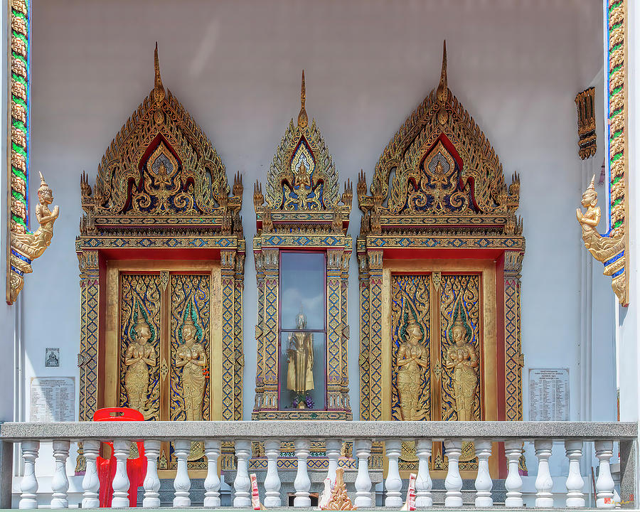 Wat Kunnathi Ruttharam Phra Ubosot Entrance DTHB2212 Photograph by Gerry Gantt