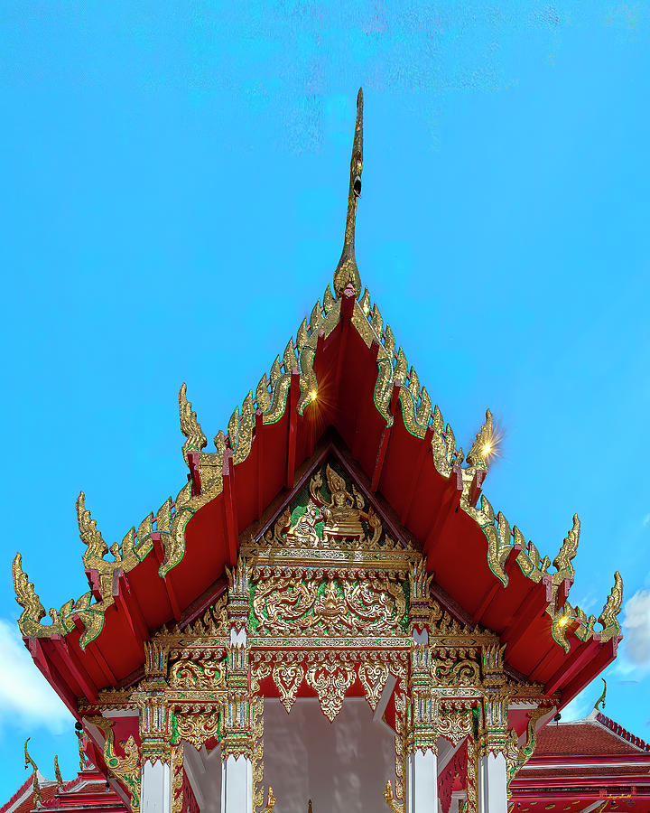 Wat Liab Ratbamrung Phra Ubosot Side Gable DTHB2353 Photograph by Gerry Gantt