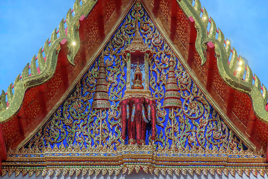 Wat Maha Pruettharam Phra Ubosot Gable DTHB2264 Photograph by Gerry Gantt