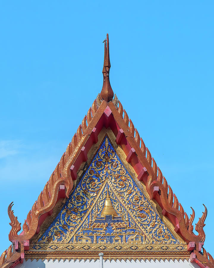 Wat Maha Pruettharam Phra Wihan of the Reclining Buddha Image Gable DTHB1045 Photograph by Gerry Gantt
