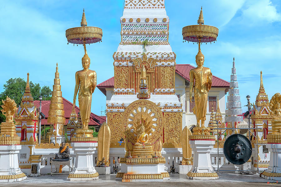 Wat Mahathat Phra That Nakorn Chedi Base DTHNP0148 Photograph by Gerry Gantt