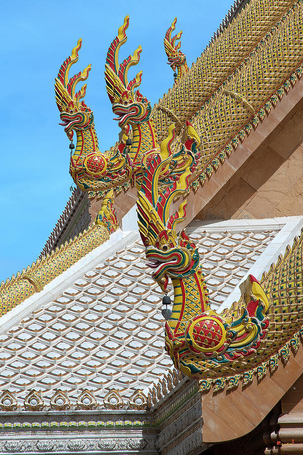 Wat Mahawanaram Phra Wihan Naga Gable Finials DTHU1151 Photograph by Gerry Gantt