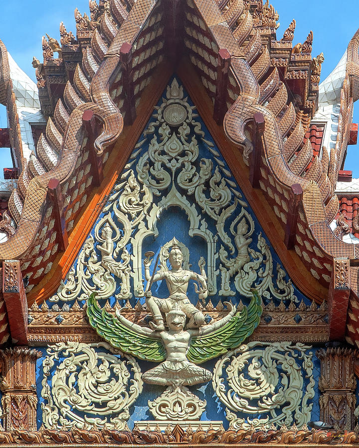 Wat Mai Amphawan Phra Ubosot Side Gable DTHNR0278 Photograph by Gerry Gantt