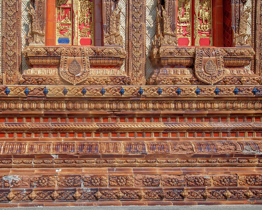 Wat Mai Amphawan Phra Ubosot Tile Detail DTHNR0288 Photograph by Gerry Gantt