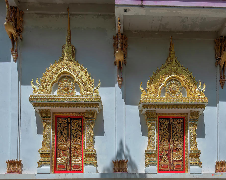 Wat Maruk Khanakhon Phra Ubosot Windows DTHNP0041 Photograph by Gerry Gantt