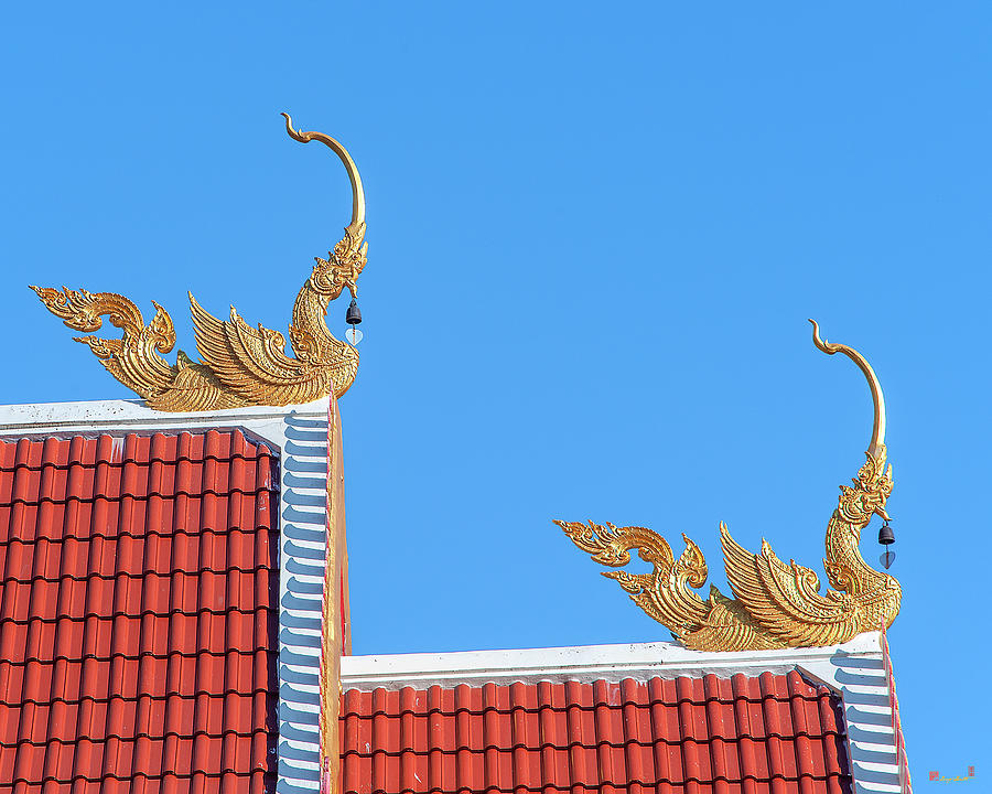 Wat Mongkol Kowitharam Phra Ubosot Swan Roof Chofah DTHU0490 Photograph by Gerry Gantt