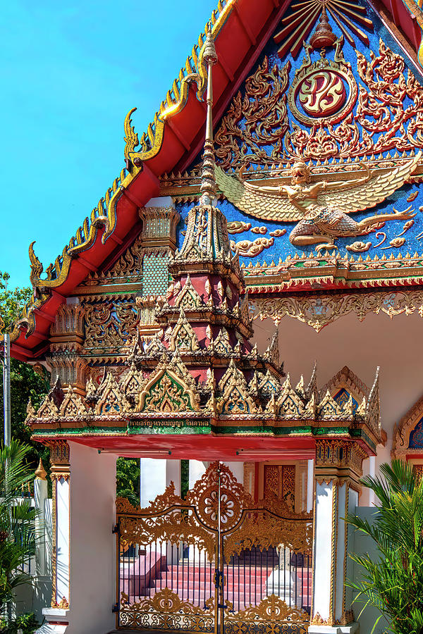 Wat Mongkol Nimit Ubosot Gate DTHP0593 Photograph by Gerry Gantt