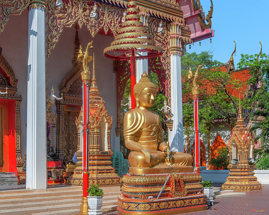 Wat Nak Klang Phra Ubosot Buddha Image at Entrance DTHB2129 Photograph by Gerry Gantt