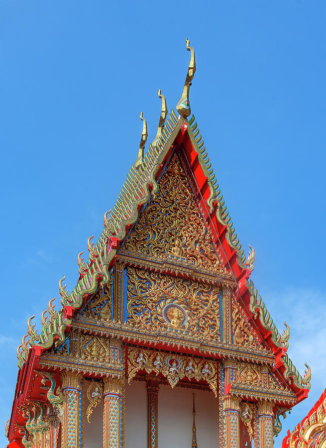 Wat Nong Ja Bok Phra Ubosot Gable DTHNR0236 Photograph by Gerry Gantt